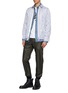 Figure View - Click To Enlarge - SACAI - Drawstring hem stripe layered panel nylon shirt jacket