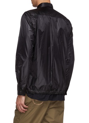 Back View - Click To Enlarge - SACAI - Drawstring hem layered panel nylon shirt jacket
