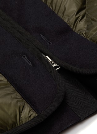  - SACAI - Faux fur trim hooded contrast placket down puffer jacket