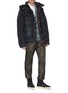 Figure View - Click To Enlarge - SACAI - Down puffer layered panel denim jacket
