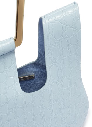 Detail View - Click To Enlarge - CULT GAIA - 'Astraea' mini croc embossed leather geometric top handle bag