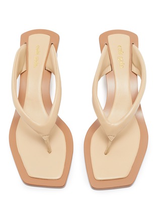 Detail View - Click To Enlarge - CULT GAIA - 'Jasmin' circle heel leather thong sandals