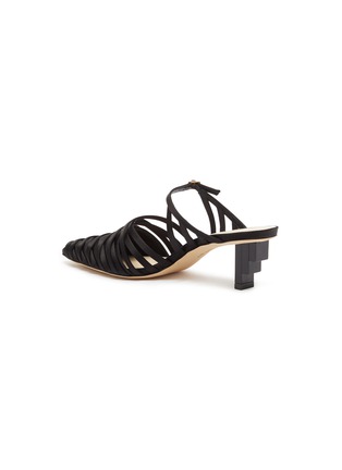  - CULT GAIA - 'Liora' staggered heel strappy satin mules