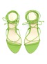 Detail View - Click To Enlarge - CULT GAIA - 'Soleil' bamboo effect heel lace-up sandals