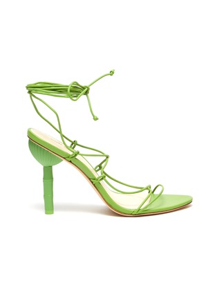 Main View - Click To Enlarge - CULT GAIA - 'Soleil' bamboo effect heel lace-up sandals