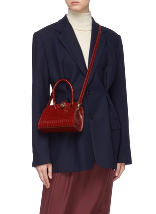 Figure View - Click To Enlarge - MANU ATELIER - 'Ladybird' micro croc embossed leather top handle bag