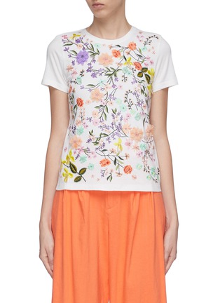 Main View - Click To Enlarge - ALICE & OLIVIA - 'Rylyn' floral embroidered t-shirt