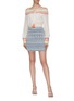 Figure View - Click To Enlarge - ALICE & OLIVIA - 'Sharyl' tassel tie rainbow stripe off-shoulder peasant blouse