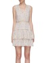 Main View - Click To Enlarge - ALICE & OLIVIA - 'Tonie' floral print broderie anglaise tiered sleeveless dress