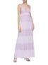Figure View - Click To Enlarge - ALICE & OLIVIA - 'Amena' sleeveless stripe guipure lace panelled dress