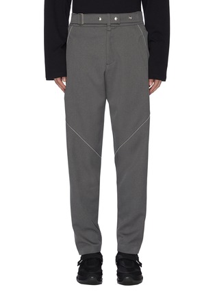 Main View - Click To Enlarge - KIKO KOSTADINOV - Belted contrast overlock stitching twill pants
