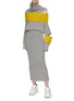 Figure View - Click To Enlarge - SACAI - D-ring buckle split back hem knit skirt