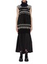 Main View - Click To Enlarge - SACAI - Fair Isle embroidered pleated turtleneck dress