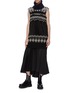 Figure View - Click To Enlarge - SACAI - Fair Isle embroidered pleated turtleneck dress
