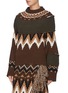 Detail View - Click To Enlarge - SACAI - Detachable turtleneck zip Fair Isle jacquard sweater