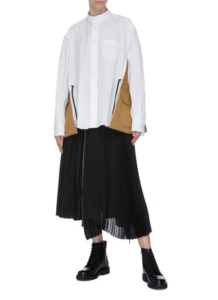 Figure View - Click To Enlarge - SACAI - Drawstring side flare shirt