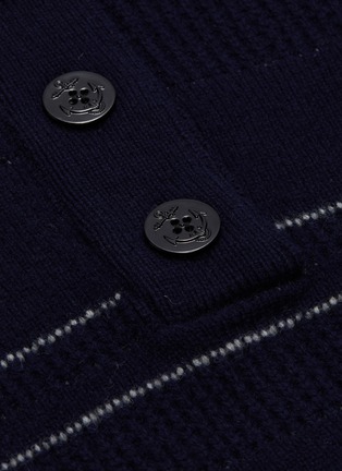  - SACAI - Logo intarsia cropped half-button high neck sweater
