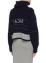 Back View - Click To Enlarge - SACAI - Logo intarsia cropped half-button high neck sweater