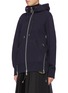 Detail View - Click To Enlarge - SACAI - Contrast nylon zip side drawstring hoodie
