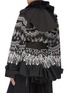 Back View - Click To Enlarge - SACAI - Belted Fair Isle embroidered flared jacket