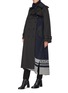 Detail View - Click To Enlarge - SACAI - Belted logo scarf panel trench coat