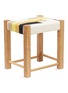  - JO ELBOURNE - Stripes handwoven stool – Raw/Black/Gold/Sand Yellow