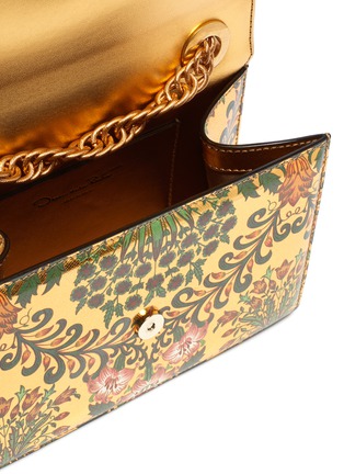 Detail View - Click To Enlarge - OSCAR DE LA RENTA - 'TRO' floral print metallic leather crossbody bag