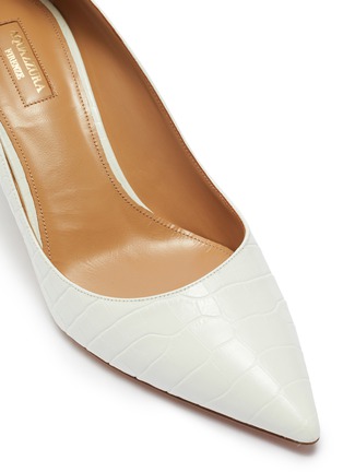 Detail View - Click To Enlarge - AQUAZZURA - 'Purist' croc embossed leather pumps