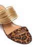 Detail View - Click To Enlarge - AQUAZZURA - 'Rendez Vous' metallic strap jaguar print suede sandals