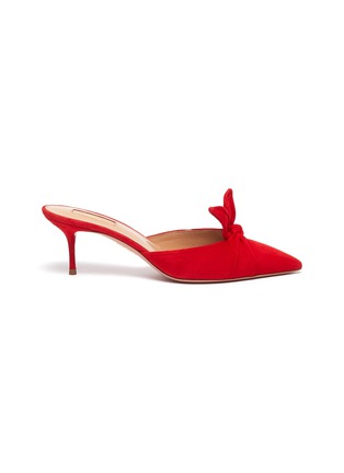 Main View - Click To Enlarge - AQUAZZURA - 'Deneuve' bow suede mules