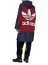 Back View - Click To Enlarge - ADIDAS X BED J.W. FORD - 3-Stripes outseam logo print back hooded windbreaker parka