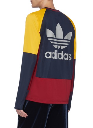 Back View - Click To Enlarge - ADIDAS X BED J.W. FORD - 'Game' 3-Stripes inner sleeve logo print colourblock long sleeve T-shirt