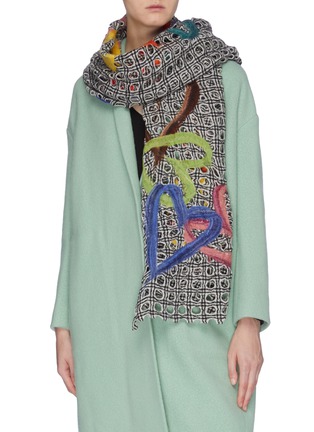 Figure View - Click To Enlarge - FALIERO SARTI - 'Olivia' heart needle punch cutout circle scarf
