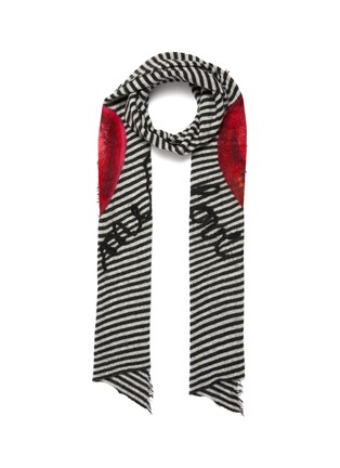 Main View - Click To Enlarge - FALIERO SARTI - Cuore Unito' heart needle punch stripe knit scarf