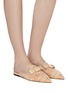 Figure View - Click To Enlarge - JIMMY CHOO - 'Galaxy' bow mesh lace loafer slides