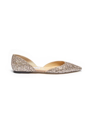 Main View - Click To Enlarge - JIMMY CHOO - 'Esther' coarse glitter d'Orsay flats