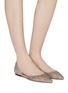 Figure View - Click To Enlarge - JIMMY CHOO - 'Esther' coarse glitter d'Orsay flats