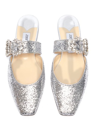 Detail View - Click To Enlarge - JIMMY CHOO - 'Gee' jewelled buckle glitter slides
