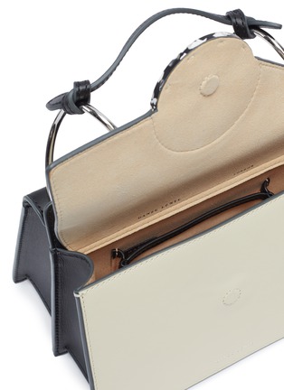 Detail View - Click To Enlarge - DANSE LENTE - 'Phoebe Bis' spiral handle asymmetric flap leather crossbody bag