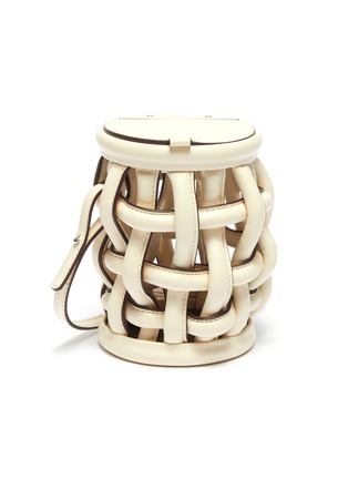 Main View - Click To Enlarge - DANSE LENTE - 'Coco' caged leather cylindrical bucket bag