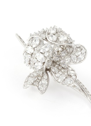 Detail View - Click To Enlarge - CZ BY KENNETH JAY LANE - Cubic zirconia floral brooch