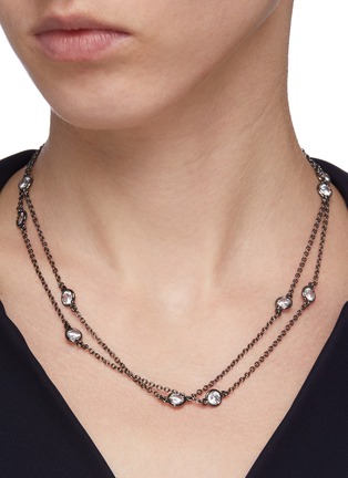 Figure View - Click To Enlarge - CZ BY KENNETH JAY LANE - Cubic zirconia tiered station necklace