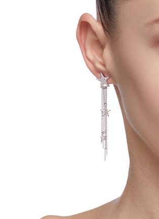 Figure View - Click To Enlarge - CZ BY KENNETH JAY LANE - Cubic zirconia star fringe earrings