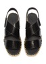 Detail View - Click To Enlarge - VINCE - 'Tension' cross strap snake embossed leather espadrille sandals