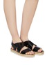 Figure View - Click To Enlarge - VINCE - 'Tension' cross strap snake embossed leather espadrille sandals