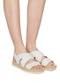 Figure View - Click To Enlarge - VINCE - 'Tension' cross strap leather espadrille sandals