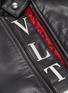  - VALENTINO GARAVANI - Logo appliqué contrast piping leather biker jacket