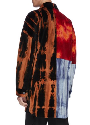 Back View - Click To Enlarge - THE WORLD IS YOUR OYSTER - Colourblock oversized corduroy shirt jacket