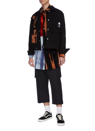 Figure View - Click To Enlarge - THE WORLD IS YOUR OYSTER - Colourblock oversized corduroy shirt jacket