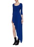 Front View - Click To Enlarge - NORMA KAMALI - Belted asymmetric ruffle hem dress